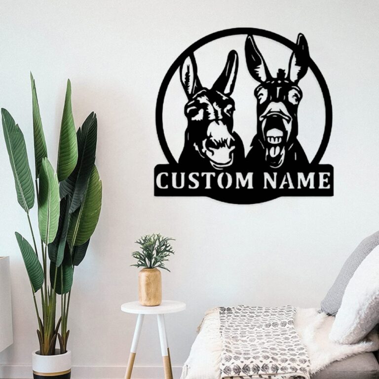 VVEDESIGN Custom Donkeys Metal Wall Sign - Personalized Donkeys Metal Wall Art - Donkeys Metal Wall Decor - Last Name Sign - Custom Home Decor - Housewarming Gifts - Image 3