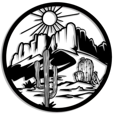 Cactus Metal Sign, Cactus Metal Wall Art, Office Wall Art, Housewarming Outdoor Metal Sign, Gifts Cactus Lover, Black