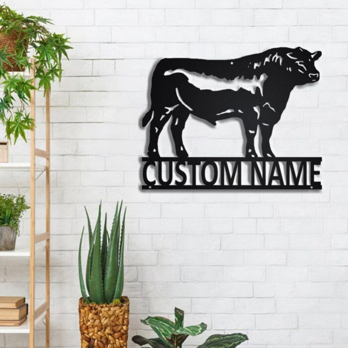 Custom Black Bull Metal Wall Art, Personalized Bull Name Sign,metal Outdoor Wall Art, Monogram Door Hanger,farmhouse Metal Sign, Farm Decoration, Cow Outdoor Custom Signs - Image 4