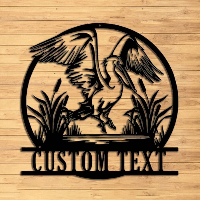 Custom Pelican Metal Wall Sign - Personalized Pelican Metal Wall Art - Pelican Metal Wall Decor - Pelican Led Decor - Pelican Name Signs - Pelican Lover's Gifts