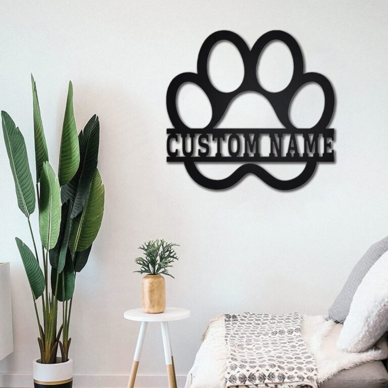 Custom Dog Paw Print Metal Sign,LED Paw Wall Art,Personalized Cat Dog Name Sign,Front Door Dog Kennel House Decor,Decoration for Pet Room - Image 3