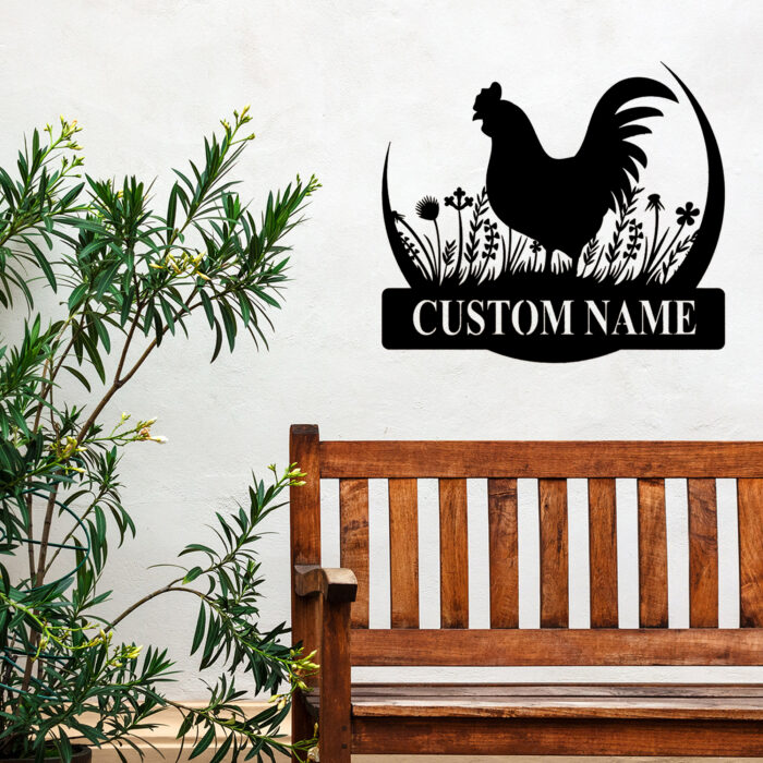 Custom Rooster Metal Wall Signs - Personalized Rooster Metal Wall Art - Rooster Metal Wall Decor - Rooster Name Signs - Gift For Farmer - Chicken Farmhouse Decor - Image 2