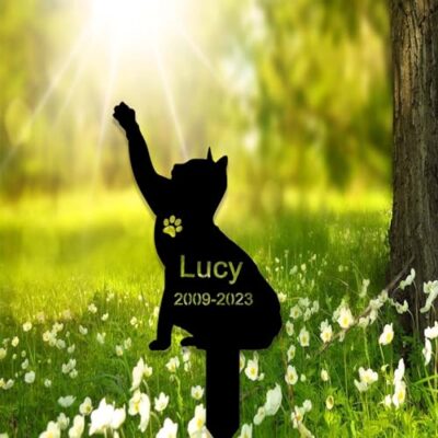 Custom Metal Cat Grave Marker Cat Memorial Stake Sign Cat Garden Decor Remembrance Stake Personalized Cat Name Yard Stake Pet in Heaven Loss of Cat Sympathy Gift