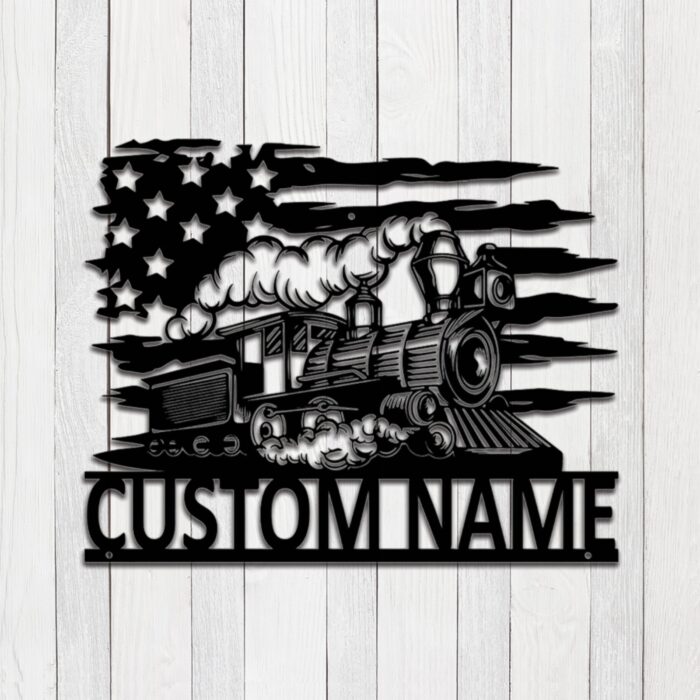 Custom Train Metal Wall Sign - Personalized Train Metal Wall Art - Train Metal Wall Decor - US Train Name Signs - Train Led Decor - Train Lover Gift