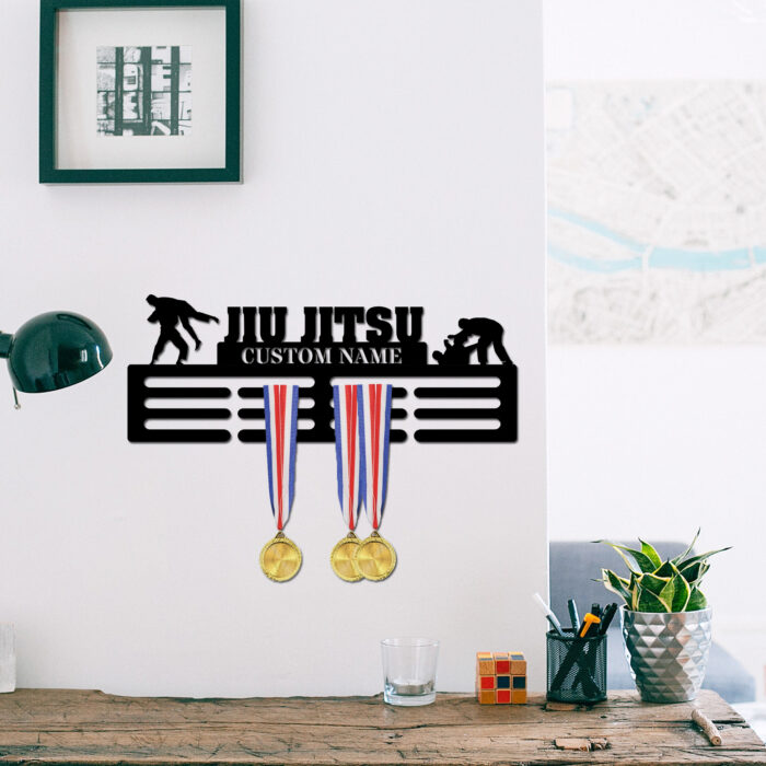 Gerryed Jiu Jitsu Medal Display Jiu Jitsu Medal Hanger Personalized Jiu Jitsu Medal Holder Ribbon Display Award Rack for Ribbons Easy to Install - Image 2