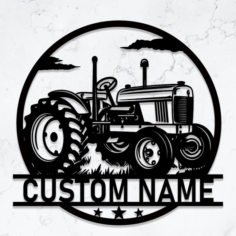 Custom Tractor Metal Wall Sign, Personalized Farm Tractor Driver Name Decor, Farm Truck Decor, Birthday Gifts, Garage Decor, 8-24 Inch