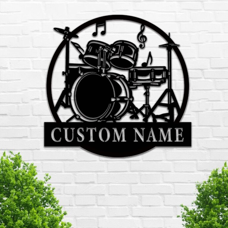 Custom Drum Metal Wall Sign-Personalized Drum Metal Wall Art-Drum Metal Wall Decor-Custom Name Logo-Personalized Logo-Name Sign - Image 2