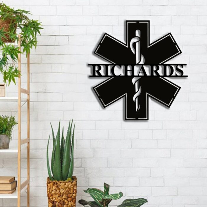 Personalized Medical Metal Name Sign, Ems Paramedic Custom Metal Wall Hanger, Gift For Medic, First Responder Gifts,custom Medical Field Gift, Metal Outdoor Wall Art - Image 5