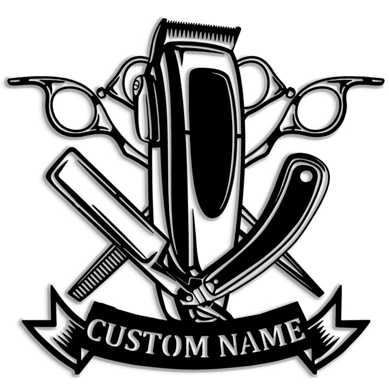 Personalized Barbershop Metal Sign | Custom Barbershop Name Wall Art | Metal Wall Decor | Barber Shop Gift | Hairstylist Gift | Housewarming Gift | 8-24 Inches