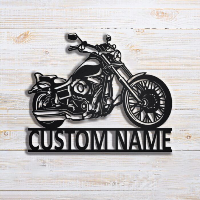 Custom Motorcycle Metal Wall Art, Personalized Biker Name Sign,Motorcycle Metal housewarming gifts new home??Monogram door hanger??Personalized family logo??Men's Personalized Gifts - Image 2