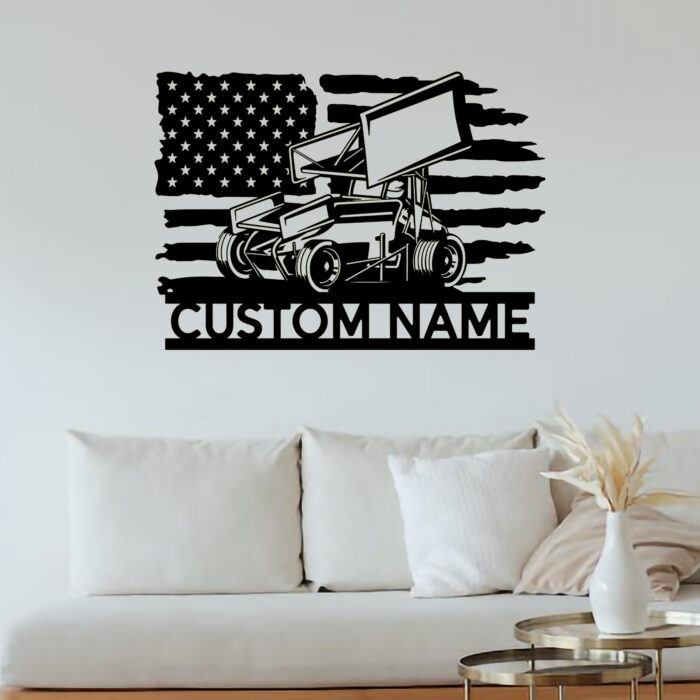 Custom Sprint Car Metal Wall Signs - Personalized Sprint Car Metal Wall Art - Sprint Car Metal Wall Decor - Sprint Car Name Signs - Gift For Dad - Car Home Decor - Image 5