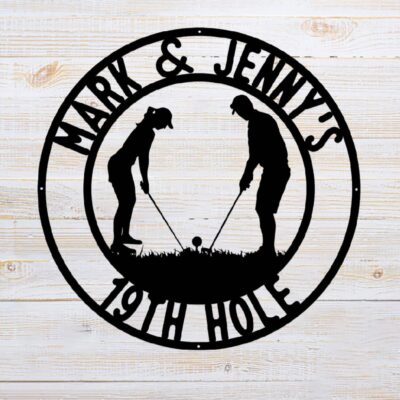 Custom Golf Metal Sign Golf Metal Wall Art Personalized 19th Hole Sign Golf Name Sign Golfing Sign Gift for Golfers