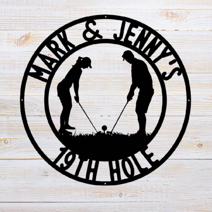 Custom Golf Metal Sign Golf Metal Wall Art Personalized 19th Hole Sign Golf Name Sign Golfing Sign Gift for Golfers
