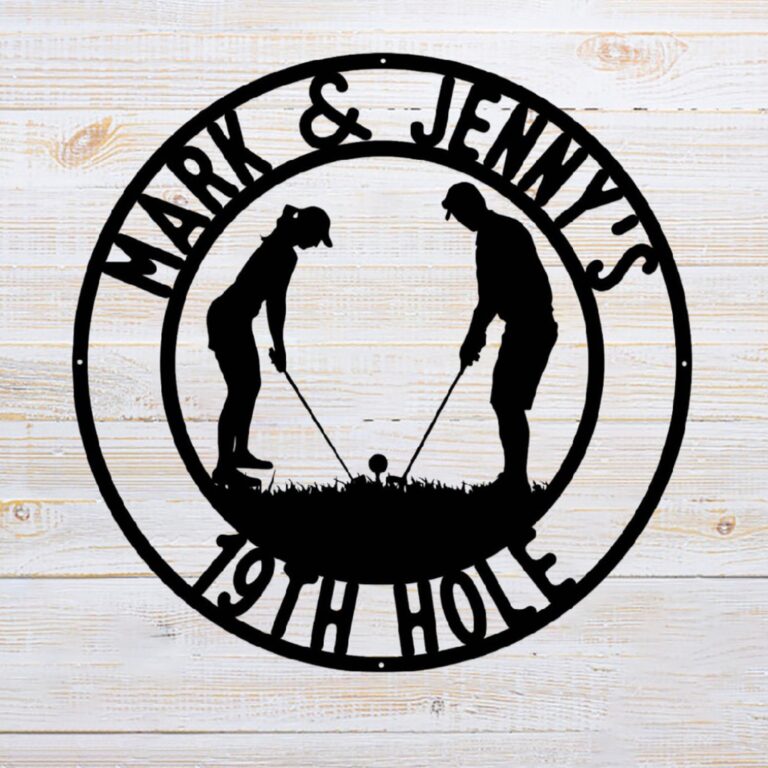 Custom Golf Metal Sign Golf Metal Wall Art Personalized 19th Hole Sign Golf Name Sign Golfing Sign Gift for Golfers