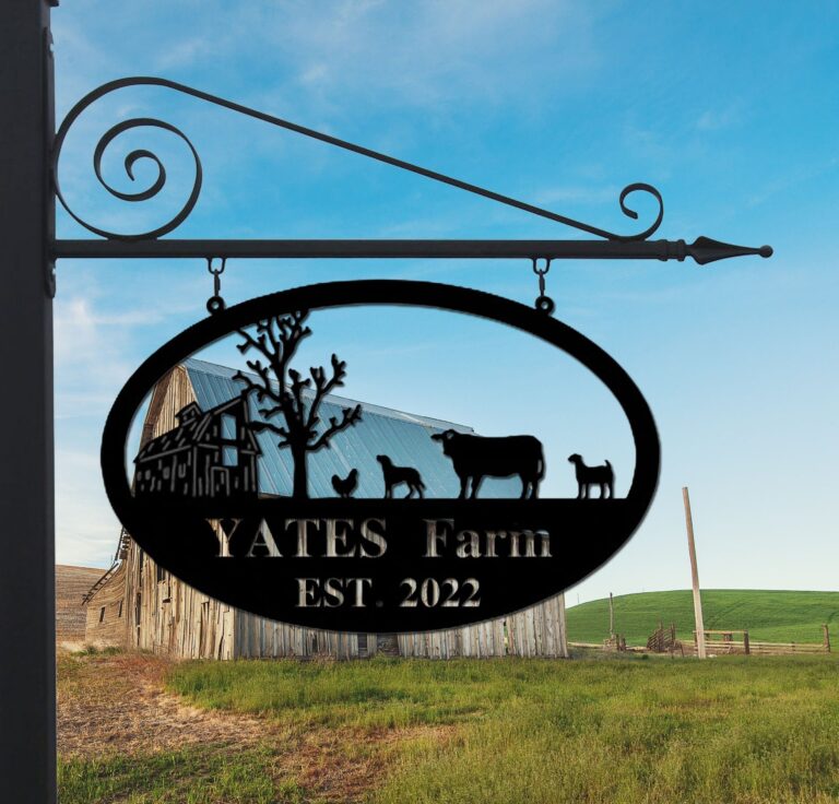 Custom Metal Farm Sign Metal Farm Sign Metal Ranch Sign Metal Wall Art Metal Farmhouse Decor Address Sign Metal Barn Sign Gift For Farmer