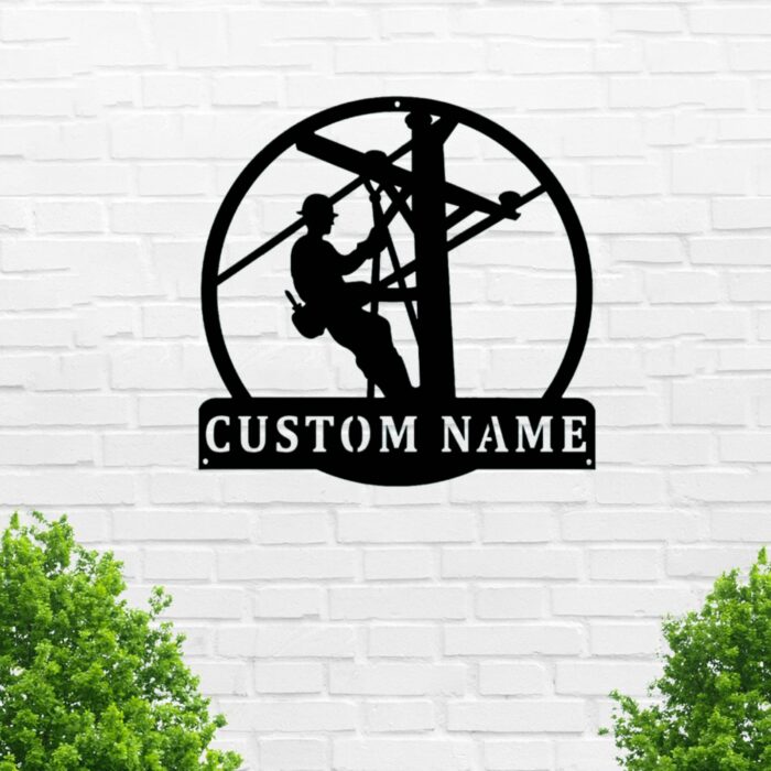 Custom Lineman Metal Wall Sign - Personalized Lineman Metal Wall Art - Lineman Metal Wall Decor - Custom Lineman Name Sign - Lineman Gift - Home Decor - Image 2