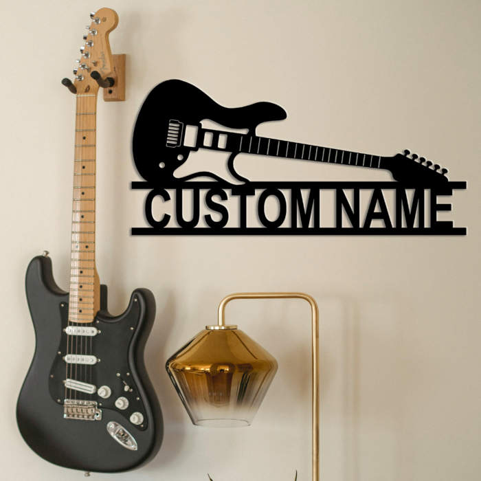 Personalized Guitar Metal Sign,Custom Guitar Wall Art Decor for Music Lovers,Metal Wall Hanging for Musicians,Guitar Studio Sign,Gift For Guitarist,8-24 Inch - Image 3