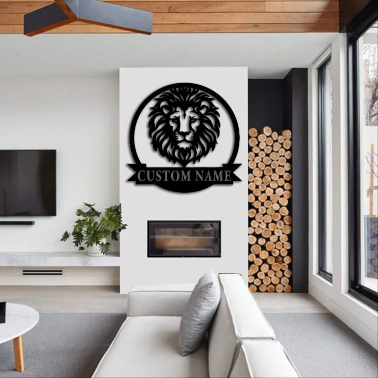 Custom Lion Metal Wall Sign-Personalized Lion Metal Wall Art-Lion Metal Wall Decor-Metal Wall Art-Personalized Name Logo-Name Sign - Image 5