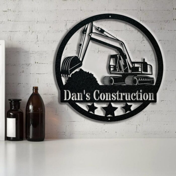 Personalized Excavator Metal Sign??Construction Metal Decor, Contractor Sign Business Sign, Construction Business Metal sign, Excavator Metal Wall Art, Personalized Name Wall Decor - Image 5