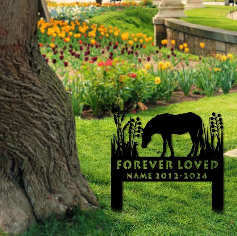 Horse Memorial Stake Sign Personalized,Pet Grave Markers Sign,Horse Sign With Stake,Pet Loss Gift,Sympathy Sign, Remembrance Stake,