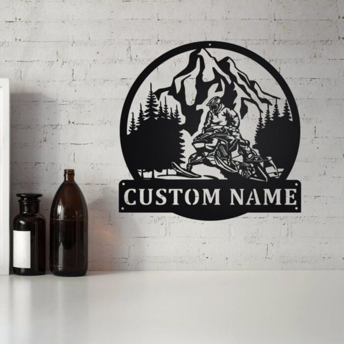 Snowmobile Metal Home Decor,Personalized Snowmobiler Metal Name Sign, Custom Snowmobile Jump Metal Wall Art, Custom Snowmobile Signs for Home Decor, Decoration for Room, - Image 5