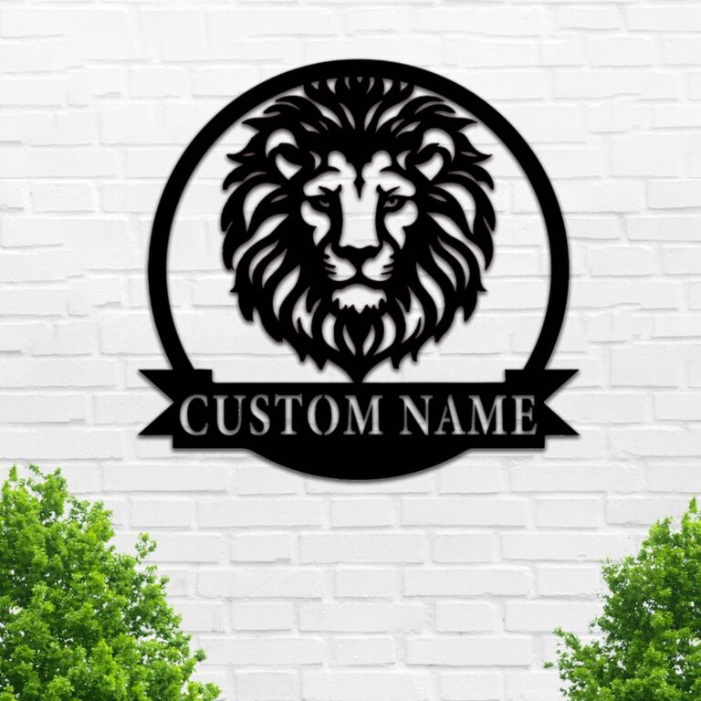 Custom Lion Metal Wall Sign-Personalized Lion Metal Wall Art-Lion Metal Wall Decor-Metal Wall Art-Personalized Name Logo-Name Sign - Image 2