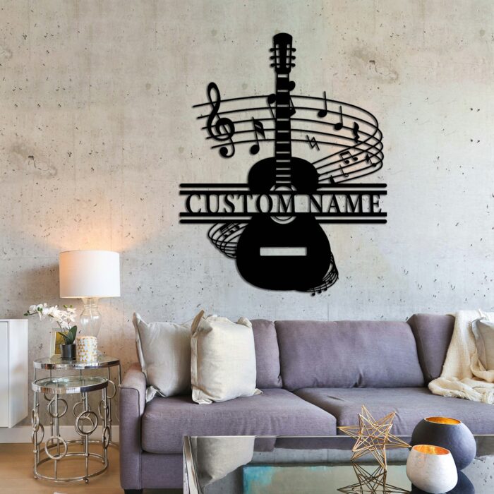 Custom Guitar Metal Sign Art, Personalized Guitar Metal Wall Art, Guitar Wall Hanging For Decoration, Guitar Metal Wall Decor, Guitar Metal Wall Decor ??Musical Room Wall Decor, Band Room Decor - Image 3