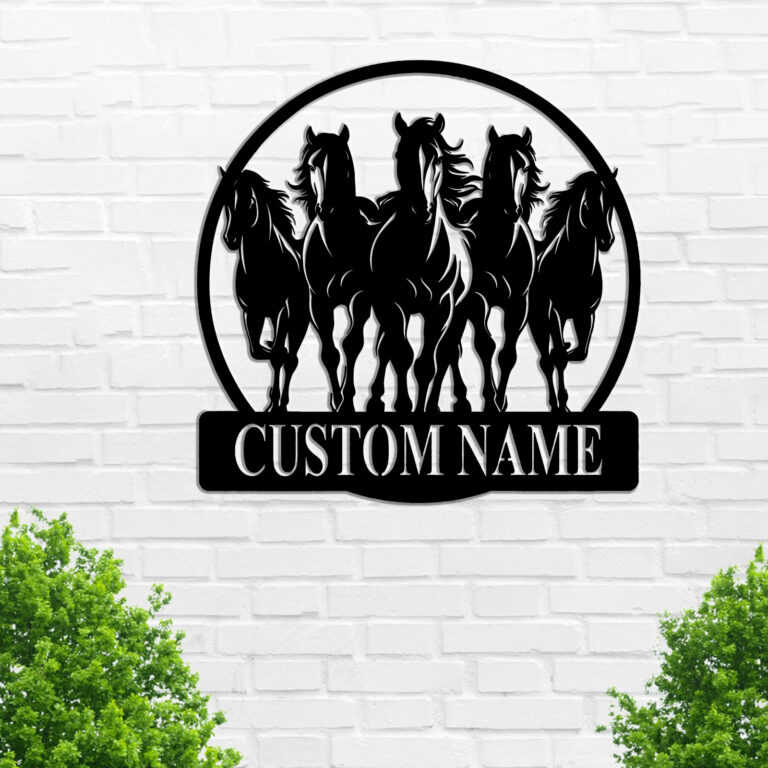 Custom Horse Metal Wall Sign, Farmhouse Name Decor, Metal Horse Decor, Barn Decor, Equestrian Sign, Metal Horse Farm Name Sign, 8-24inch - Image 2