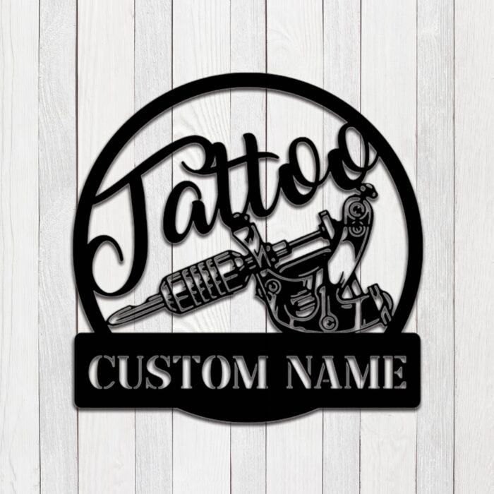 Custom Tattoo Metal Wall Signs - Personalized Tattoo Metal Wall Art - Tattoo Metal Wall Decor - Tattoo Artist Gift - Ink Studio Name Sign - Tattoo Shop Decor