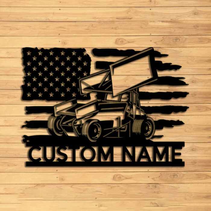 Custom Sprint Car Metal Wall Signs - Personalized Sprint Car Metal Wall Art - Sprint Car Metal Wall Decor - Sprint Car Name Signs - Gift For Dad - Car Home Decor