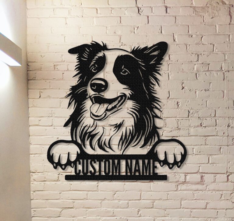 Border Collie Metal Sign,Custom Dog Name Sign,Dog House Decor,Border Collie Wall Decor,Personalized Dog Wall Art,Dog Memorial Gift,Pet Lover