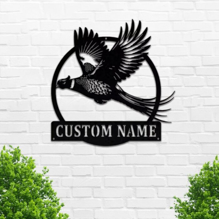 Custom Pheasant Metal Wall Sign - Personalized Pheasant Metal Wall Art - Pheasant Metal Wall Decor - Pheasant Name Sign - Pheasant Led Decor - Hunter Gifts - Image 2