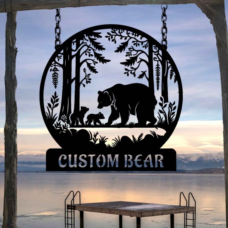 Personalized Metal Bear Sign,Gotstorms Bear Wall Decor,Custom Bear Family Sign,Hunting decor,Outdoor Decor,Dad Gift, - Image 2