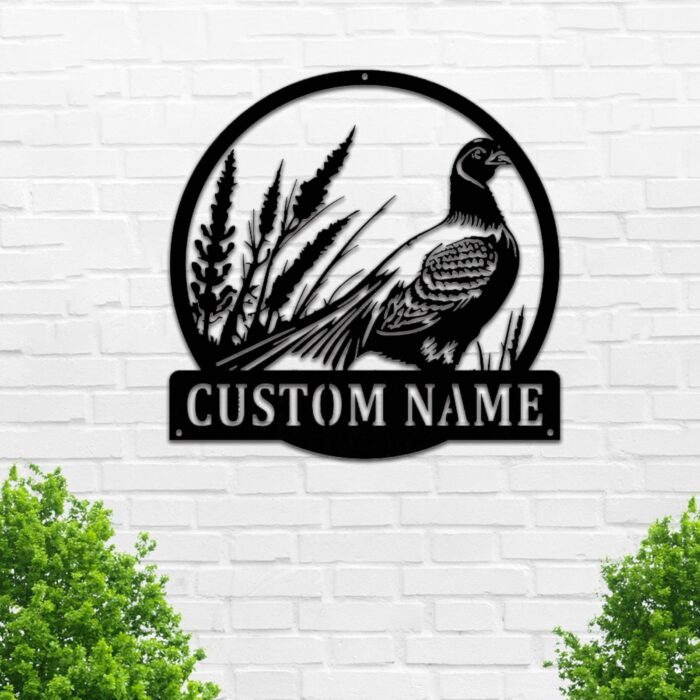 Custom Pheasant Metal Wall Sign - Personalized Pheasant Metal Wall Art - Pheasant Metal Wall Decor - Pheasant Name Sign - Pheasant Led Decor - Hunter Gifts - Image 2