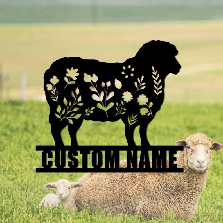 Sheep Farm Sign Personalized, Sheep Metal Sign, Sheep Farm Metal Wall Art, Sheep Ranch Welcome Sign, Metal Sheep Farmhouse Decor