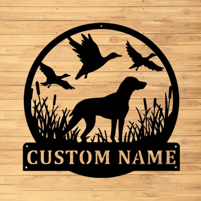 Custom Dog Metal Wall Sign - Personalized Dog Metal Wall Art - Dog Metal Wall Decor - Dog Hunter Name Sign - Custom Hunting Dog - Home Decor