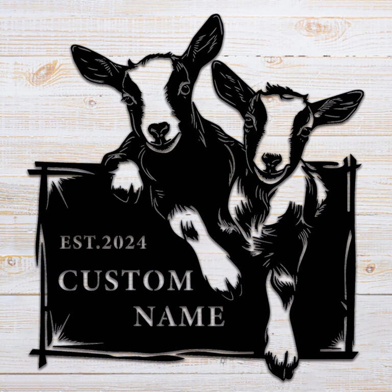 Custom Goat Farm Name Metal Sign, Personalized Goat Ranch Farm Wall Art, Farm House Name Sign,Wall Decor, Farmer Gift, Housewarming, For Dad