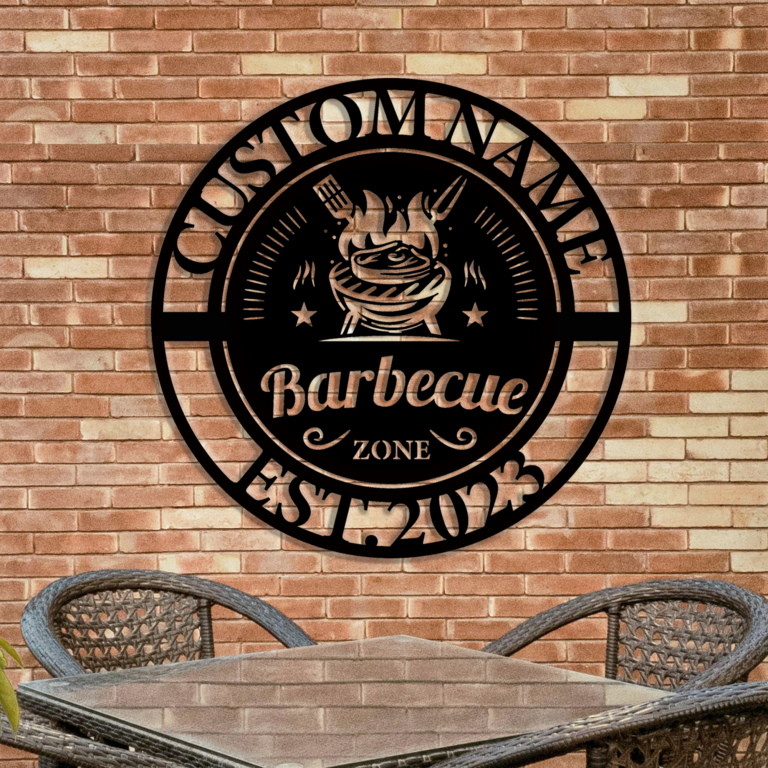 Personalized BBQ Sign, Personalized BBQ Metal Sign Decor, Custom BBQ Name Wall Art,Barbecue Sign for Outdoor,BBQ Lover's Gift, 8-24 Inch - Image 2