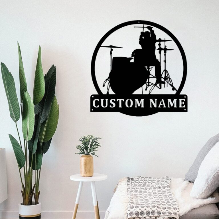 VVEDESIGN Custom Drummer Metal Wall Sign - Personalized Drummer Metal Wall Art - Drummer Metal Wall Decor - Personalized Home Decor - Housewarming Gift - Image 3