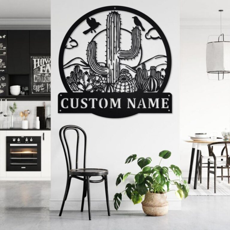 VVEDESIGN Custom Cactus Metal Wall Sign - Personalized Cactus Metal Art - Cactus Metal Wall Decor - Customized Signs - Housewarming Gifts - Indoor Signs - Image 4