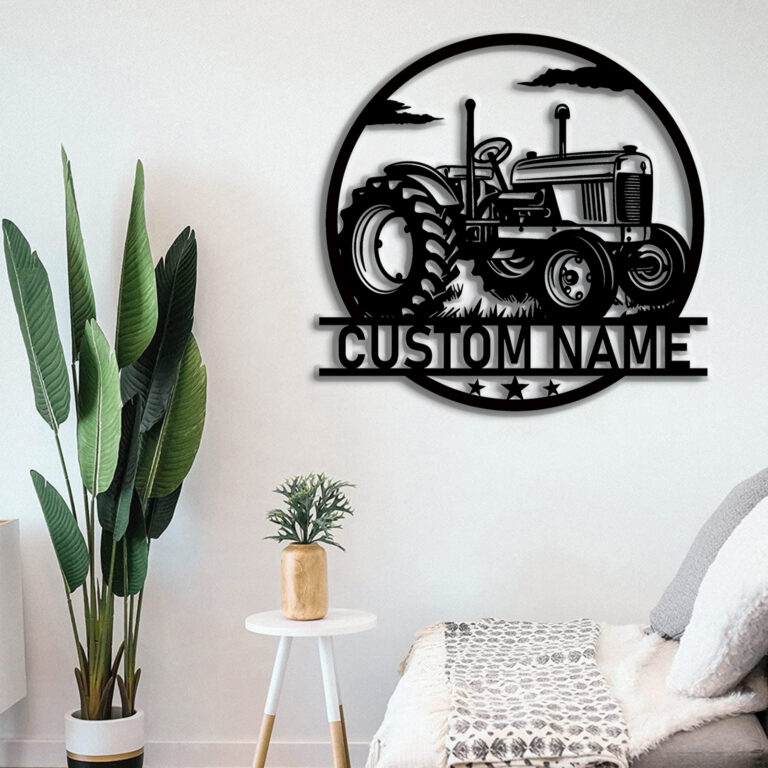 ElevateIQ Custom Tractor Metal Wall Sign - Personalized Tractor Name Art, Farmhouse Decor for Garage - Gifts for Farmers - Custom Tractor, Housewarming Gift, Black, 8 to 24 Inches - Image 6