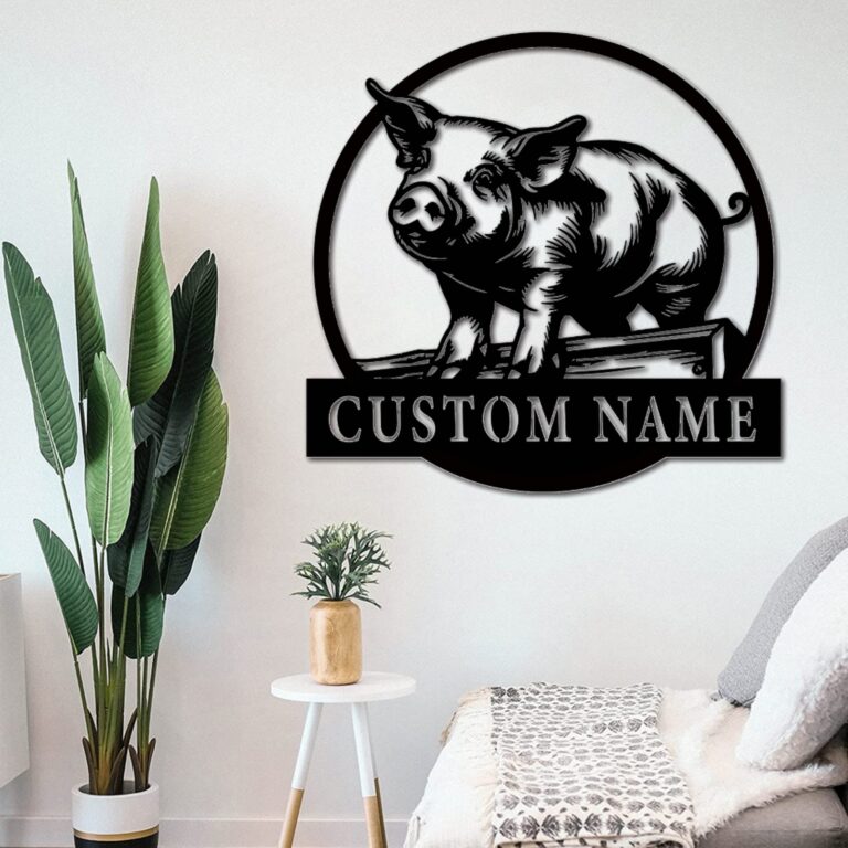 Custom Pig Metal Wall Sign-Personalized Pig Metal Wall Art-Pig Metal Wall Decor-Personalized Logo-Personalized Custom Logo-Personalized Name Wall Decor - Image 3