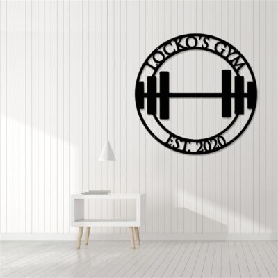 Custom Gym Metal Sign With Lights,Powerlifting Sport Metal Wall Art,Personalized Gym Name Signs,Cross Fit Sign,Fitness Home Decor,Dads Gift