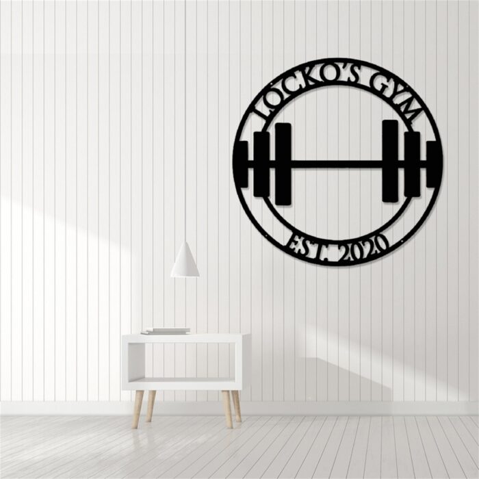 Custom Gym Metal Sign With Lights,Powerlifting Sport Metal Wall Art,Personalized Gym Name Signs,Cross Fit Sign,Fitness Home Decor,Dads Gift