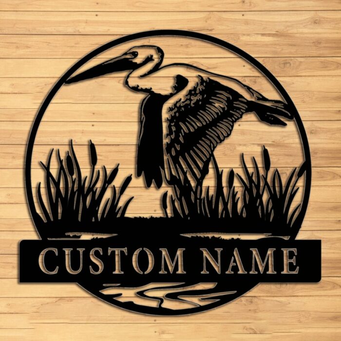 Custom Pelican Metal Wall Sign - Personalized Pelican Metal Wall Art - Pelican Metal Wall Decor - Pelican Led Decor - Pelican Name Signs - Pelican Lover's Gifts