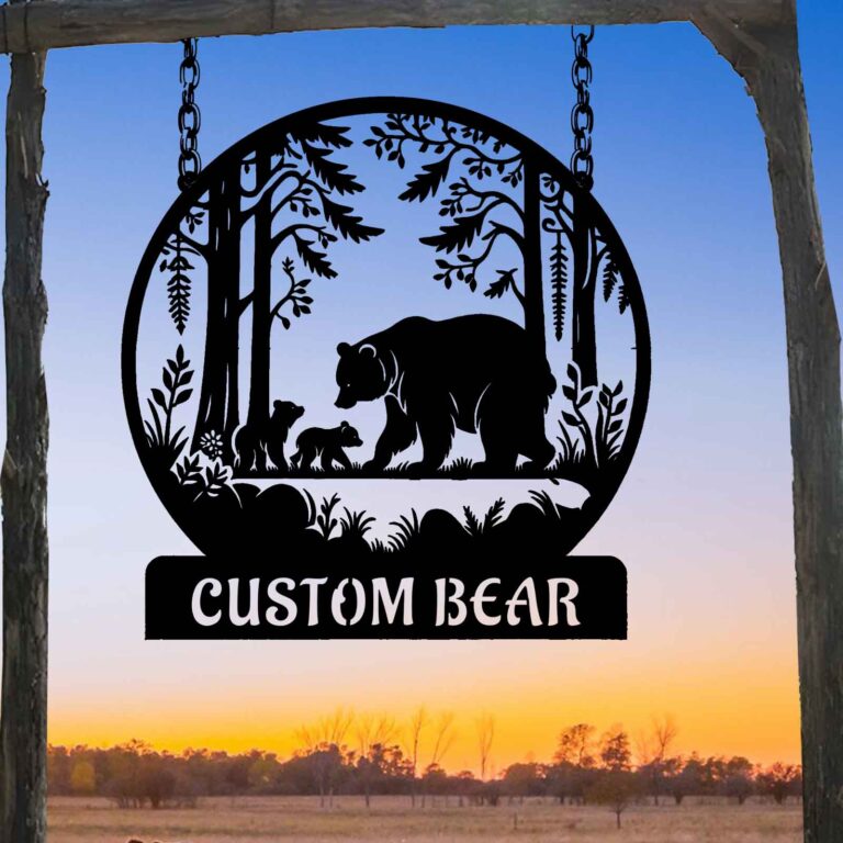 Personalized Metal Bear Sign,Gotstorms Bear Wall Decor,Custom Bear Family Sign,Hunting decor,Outdoor Decor,Dad Gift,