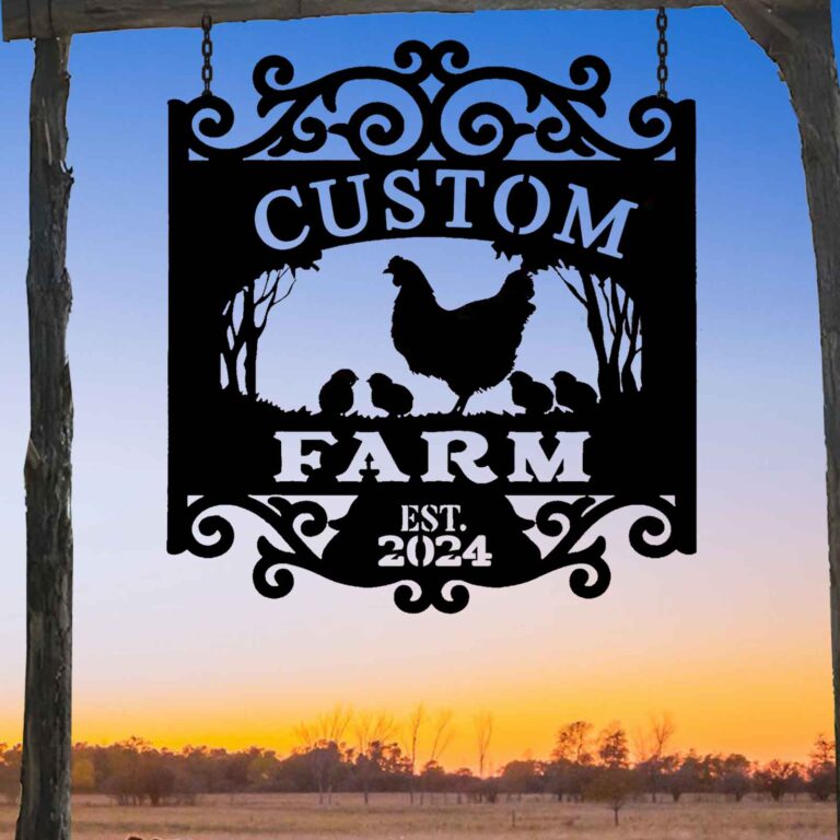 Personalized Chicken Farm Metal Sign, Farm Coop Sign,Custom Chicken Farm Sign, Family Name Metal Sign, Farm House, Hen House Coop Sign - Image 2