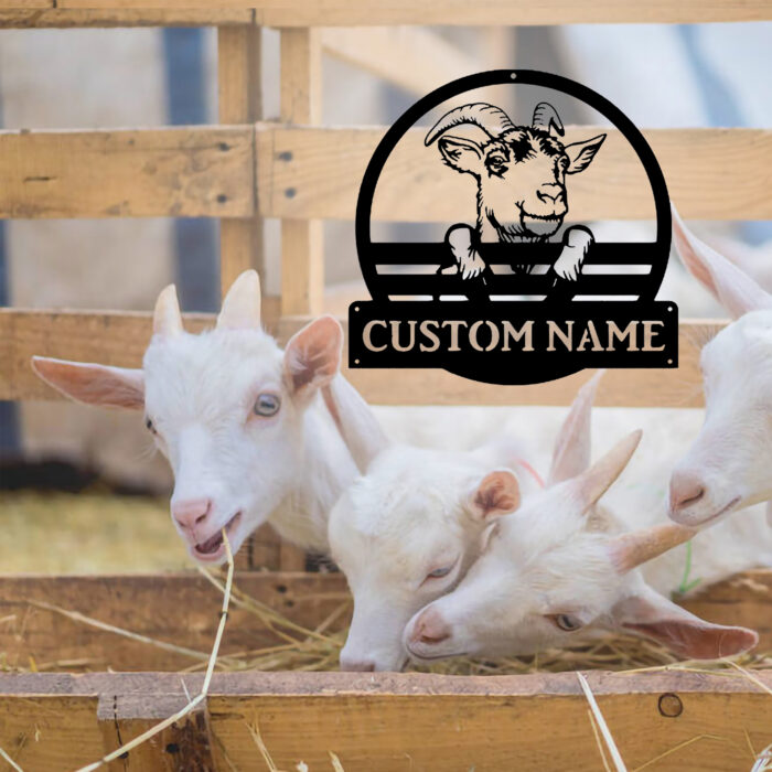 Personalized Sheep Metal Sign, Custom Goat Farm Sign, Metal Goat Farmhouse Decor, Personalized Farm Name Sign, Animals Decor Gifts - Image 3