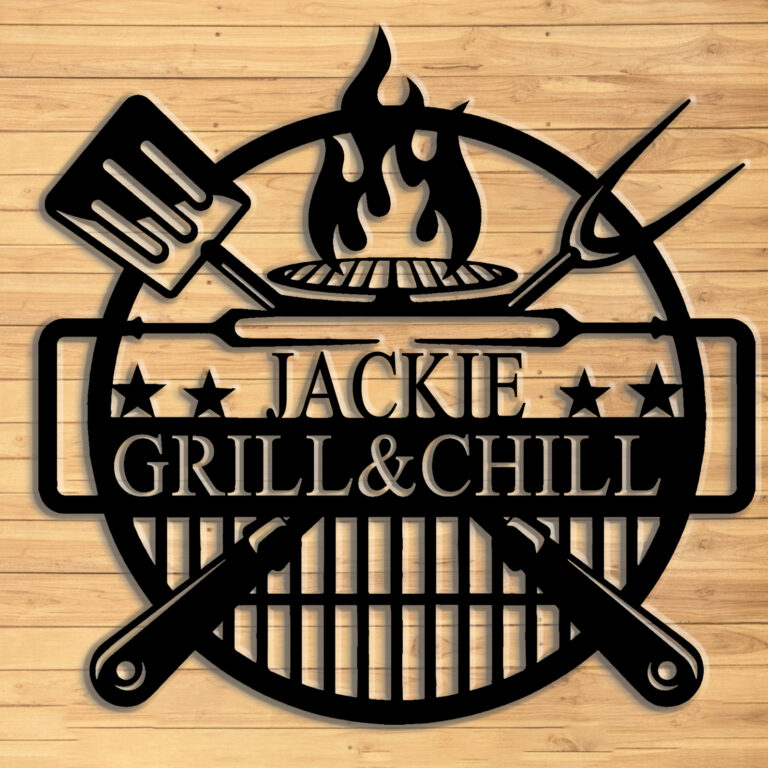 Custom Metal BBQ Sign | Backyard Patio Metal Wall Art | Metal BBQ Smoker and Grill Sign | Custom Grilling Sign | Unique Decoration | 8-24 Inch