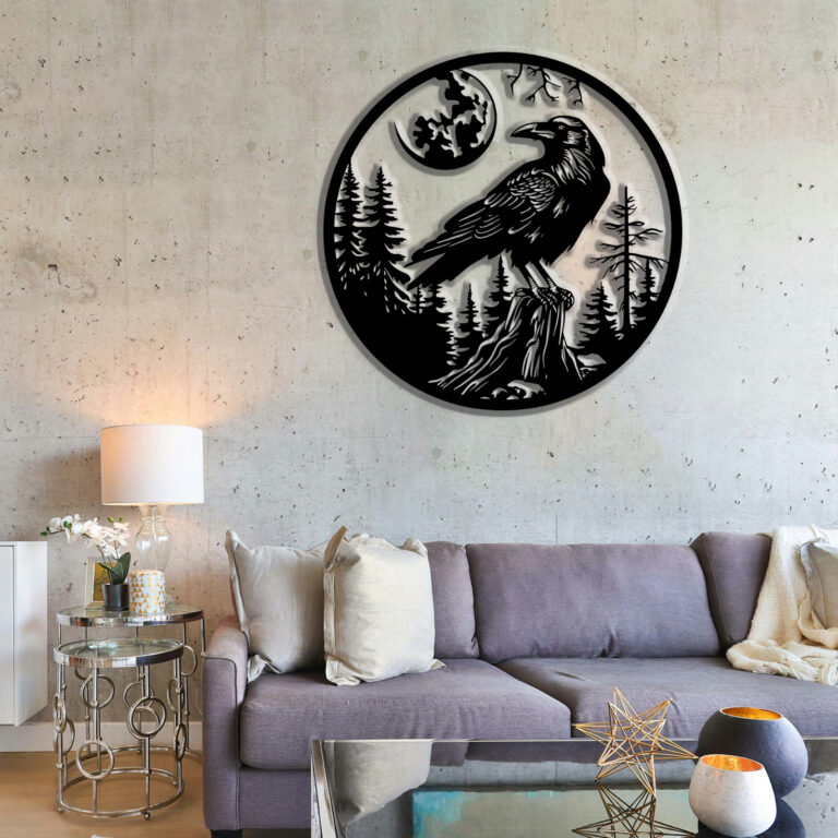 Personalized Raven Bird Metal Signs | Raven Sign | Raven Home Decor | Gift for Crow and Raven Lovers | Housewarming Gift | Unique Decor | 8 to 24 Inch Size - Image 3